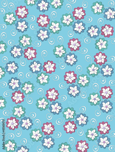 Illustration: Background Pale Petals on aqua Background Pale Petals on aqua