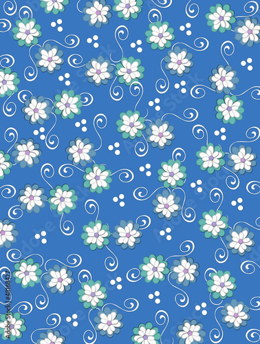 Illustration: Background Pale Petals on Denim Blue Background Pale Petals on Denim Blue