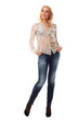 Full length portrait of a young caucasian woman