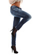 Closeup of beautiful legs in jeans