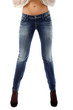 Closeup of beautiful legs in jeans