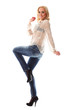 Full length portrait of beautiful woman posing