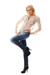 Full length portrait of beautiful woman posing