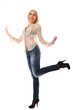 Full length portrait of beautiful woman posing
