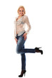 Full length portrait of beautiful woman posing