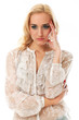 Portrait of young beautiful woman feeling sick
