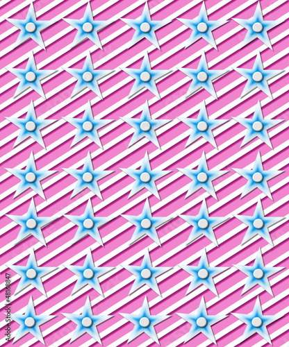 Illustration: Blue stars on stripes pink Blue stars on stripes pink