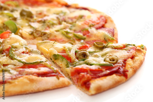 Photo: Image of fresh italian pizza isolated Image of fresh italian pizza isolated