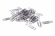 Metal paper clips, isolated over white