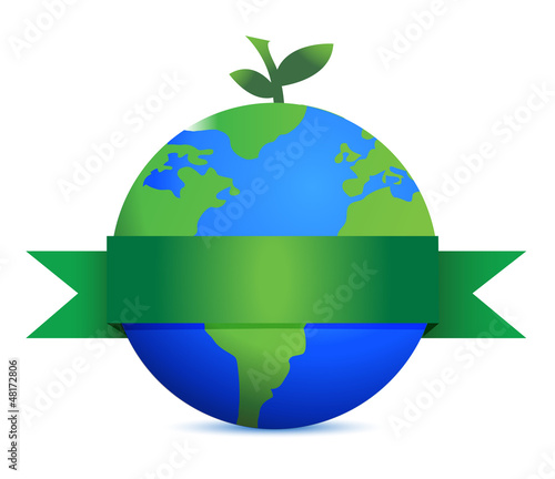 Illustration: green fruit like earth with leaves green fruit like earth with leaves
