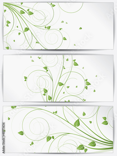 Vector: Set of abstract cards with flowers and floral elements Set of abstract cards with flowers and floral elements