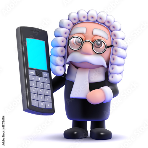 Illustration: Judge talks on his mobile phone Judge talks on his mobile phone