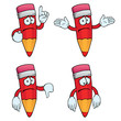 Collection of sad cartoon pencils with various gestures.