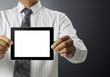 touch- tablet in hands