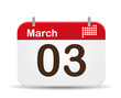 3 of March calendar.