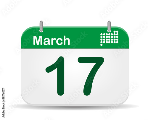 Vector: 17 March calendar,Saint Patrick day´s. 17 March calendar,Saint Patrick day´s.