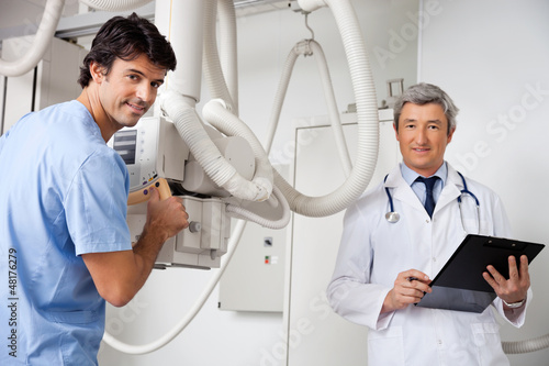 Photo: Technician And Radiologist At Clinic Technician And Radiologist At Clinic