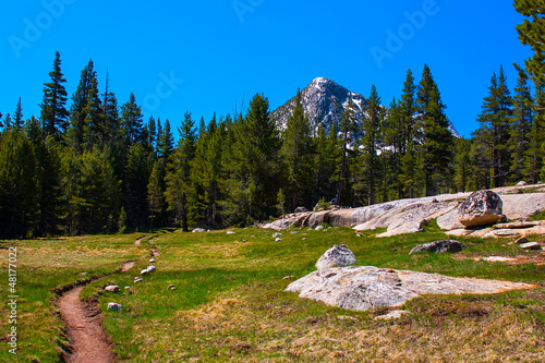 Photo: Pacific Crest Trail along Lyell fork of Tuolumne river, Yosemite Pacific Crest Trail along Lyell fork of Tuolumne river, Yosemite