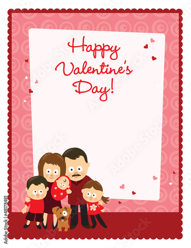 Vector: Valentine’s Day flyer with family Valentine’s Day flyer with family