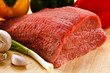 Raw beef on cutting board