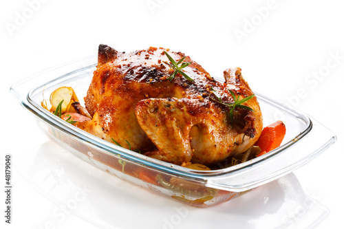 Photo: Rosted chicken and vegetables Rosted chicken and vegetables