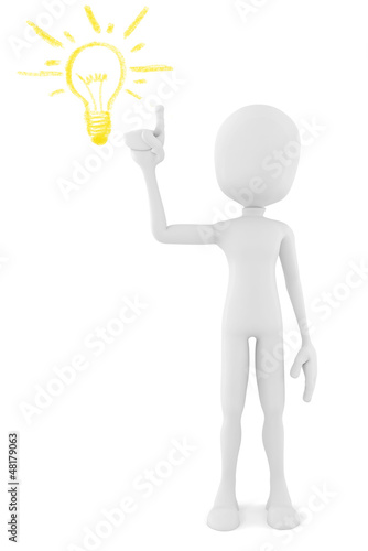 Illustration: 3d man with a new idea 3d man with a new idea