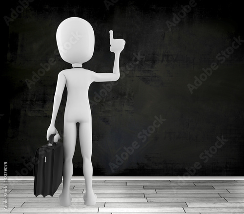 Illustration: 3d man business man pointing up 3d man business man pointing up