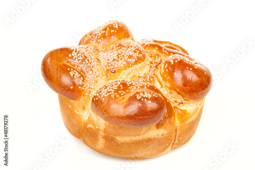 Photo: Sabbath challah with many white seed Sabbath challah with many white seed