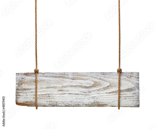Photo: wooden sign background message rope hanging wooden sign background message rope hanging