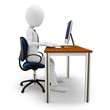3d man working at computer