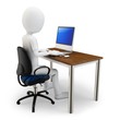 3d man working at computer