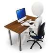 3d man working at computer