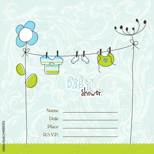 Vector: Baby shower invitation with copy space Baby shower invitation with copy space