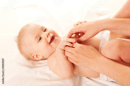 Photo: Baby massage. Baby massage.