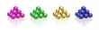 four pyramids of colorful balloons