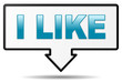 Schild blau - i like