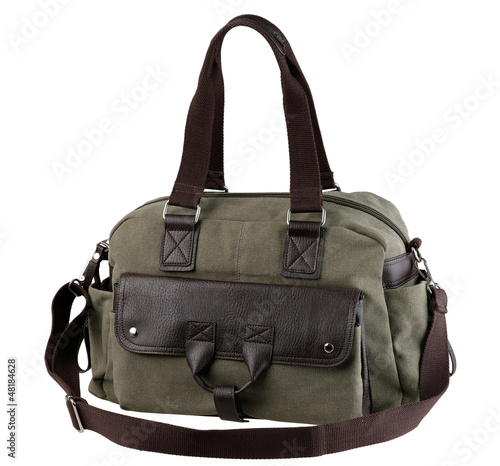 Photo: A small canvas luggage for traveler. A small canvas luggage for traveler.