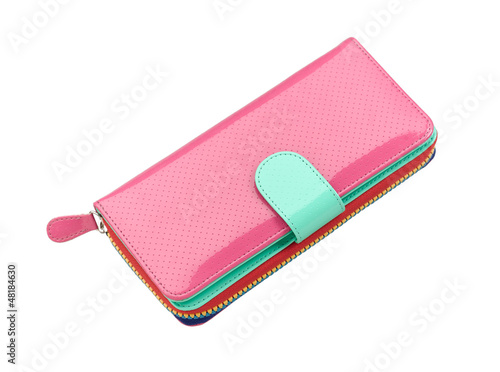 Photo: Beautiful pink leather purse for lady Beautiful pink leather purse for lady