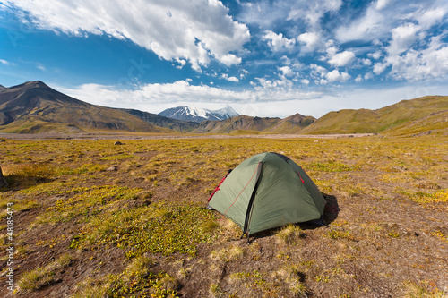 Photo: Tent in the mountains. Tent in the mountains.