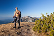 Adult hiker at Ornak Peak, Tatra Mountains, Poland