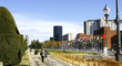 Banderas en la Diagonal de Barcelona