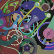 colorful clockwork composition