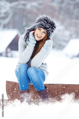 Photo: woman in winter park woman in winter park