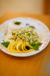 Photo: Fish salad with sliced lemon and rice Fish salad with sliced lemon and rice
