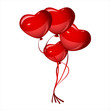 bright red heart balloons, vector