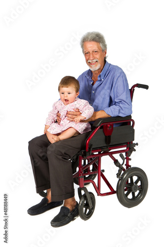 Photo: Smiling aged man patient in a wheelchair Smiling aged man patient in a wheelchair
