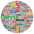 word collage about computer technology