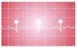 Heart and ecg from red ribbon