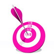 High resolution pink dart target board with arrow