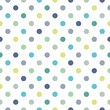 Colorful polka dots vector white seamless background pattern